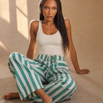 Everly Striped Lounge Pants — Turquoise, banana_republic product shot