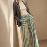 Everly Striped Lounge Pants — Yellow, banana_republic product shot