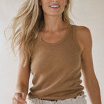 Everyday Cotton Tank Top — Camel, banana_republic product shot