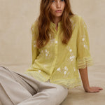 Evienne Cotton Blouse — Yellow, banana_republic product shot