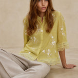 Evienne Cotton Blouse — Yellow, banana_republic product shot