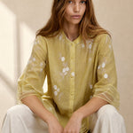 Evienne Cotton Blouse — Yellow, banana_republic product shot
