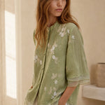 Evienne Cotton Blouse — Lime, banana_republic product shot