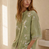 Evienne Cotton Blouse — Lime, banana_republic product shot