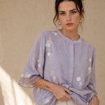Evienne Cotton Blouse — Lavender, banana_republic product shot
