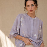 Evienne Cotton Blouse — Lavender, banana_republic product shot