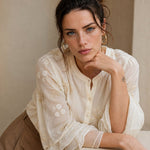 Evienne Cotton Blouse — Ivory, banana_republic product shot