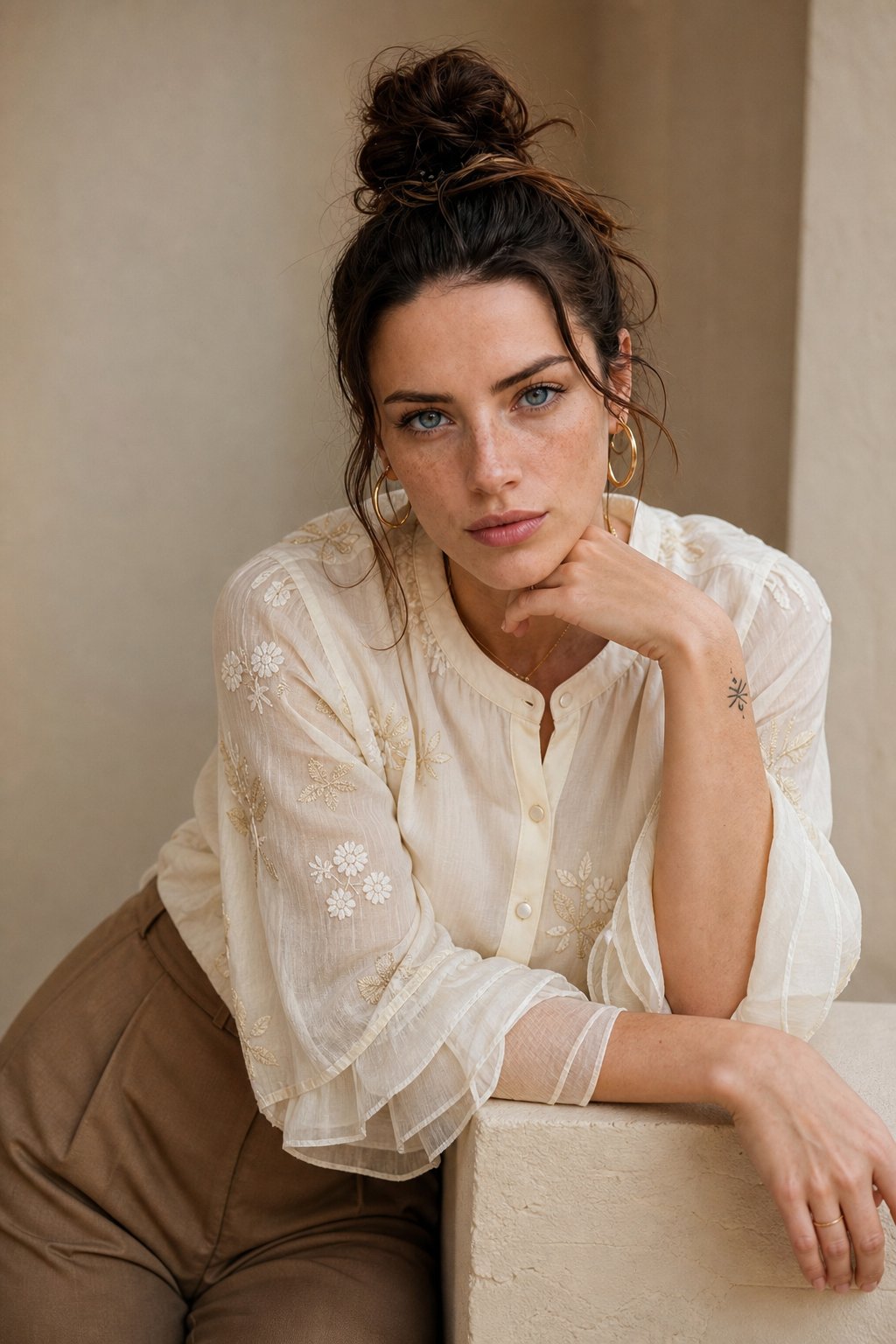 Evienne Cotton Blouse — Ivory, banana_republic product shot