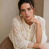 Evienne Cotton Blouse — Ivory, banana_republic product shot