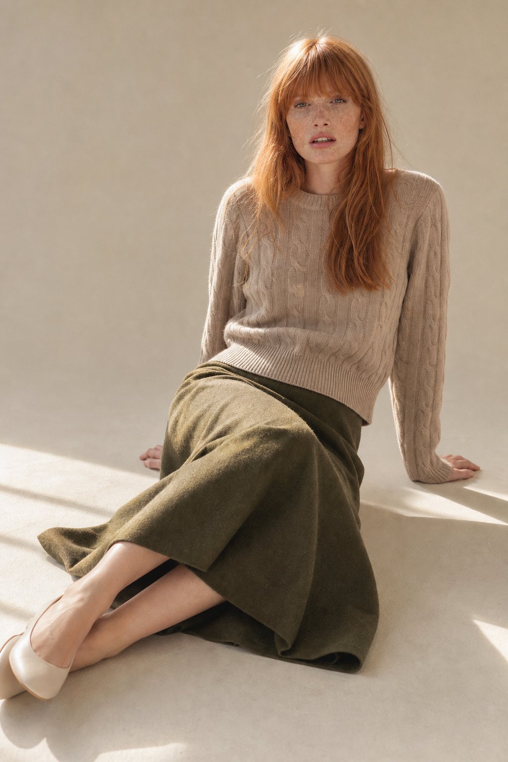 Executive Wool Skirt — Olive, banana_republic product shot