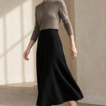 Executive Wool Skirt — Black, banana_republic product shot
