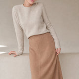 Executive Wool Skirt — Khaki, banana_republic product shot