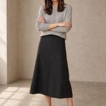 Executive Wool Skirt — Gray, banana_republic product shot