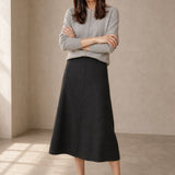 Executive Wool Skirt — Gray, banana_republic product shot