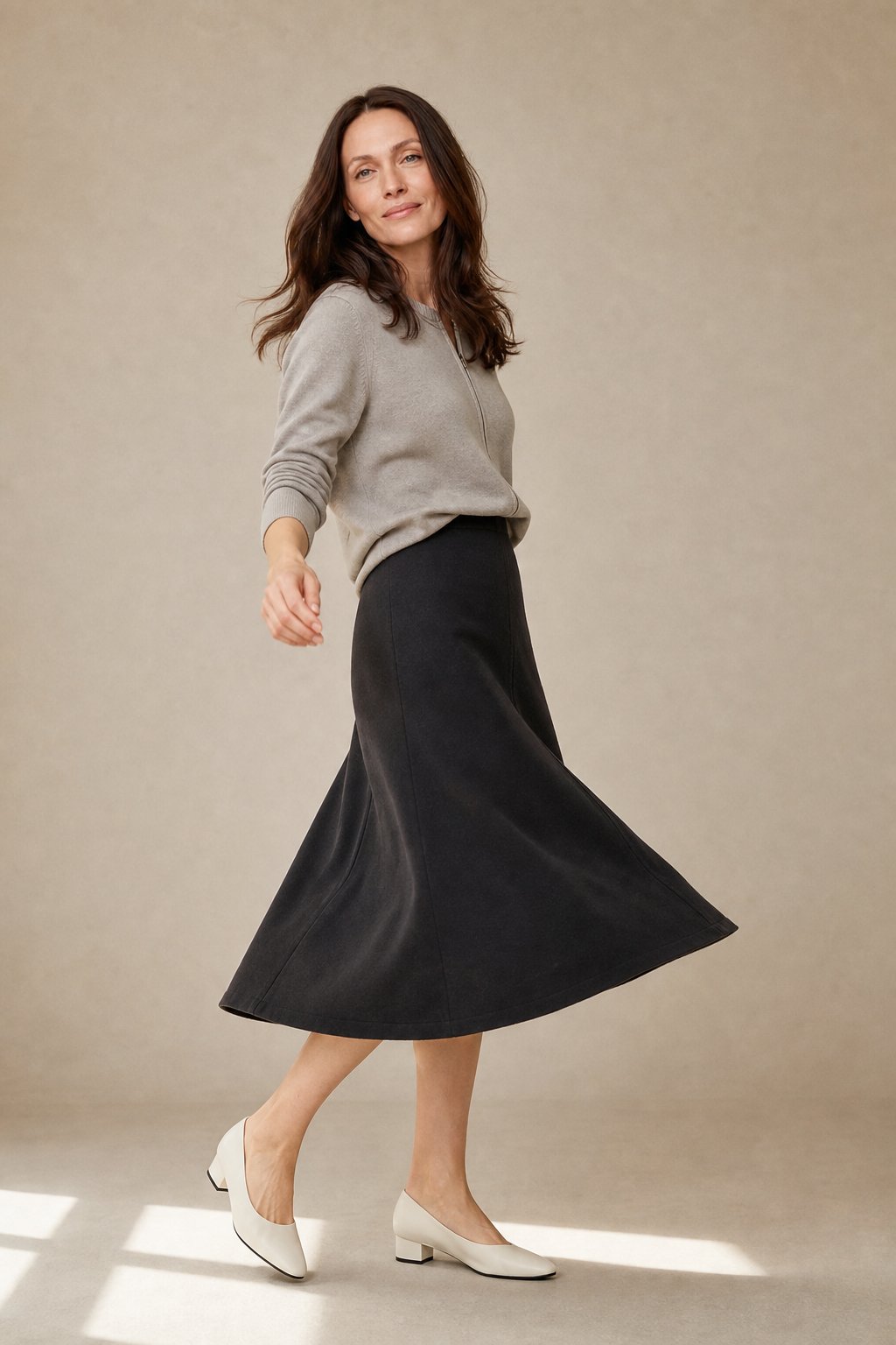 Executive Wool Skirt — Gray, banana_republic product shot