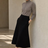 Executive Wool Skirt — Black, banana_republic product shot