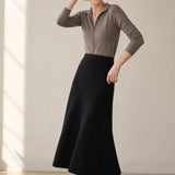 Executive Wool Skirt — Black, banana_republic product shot