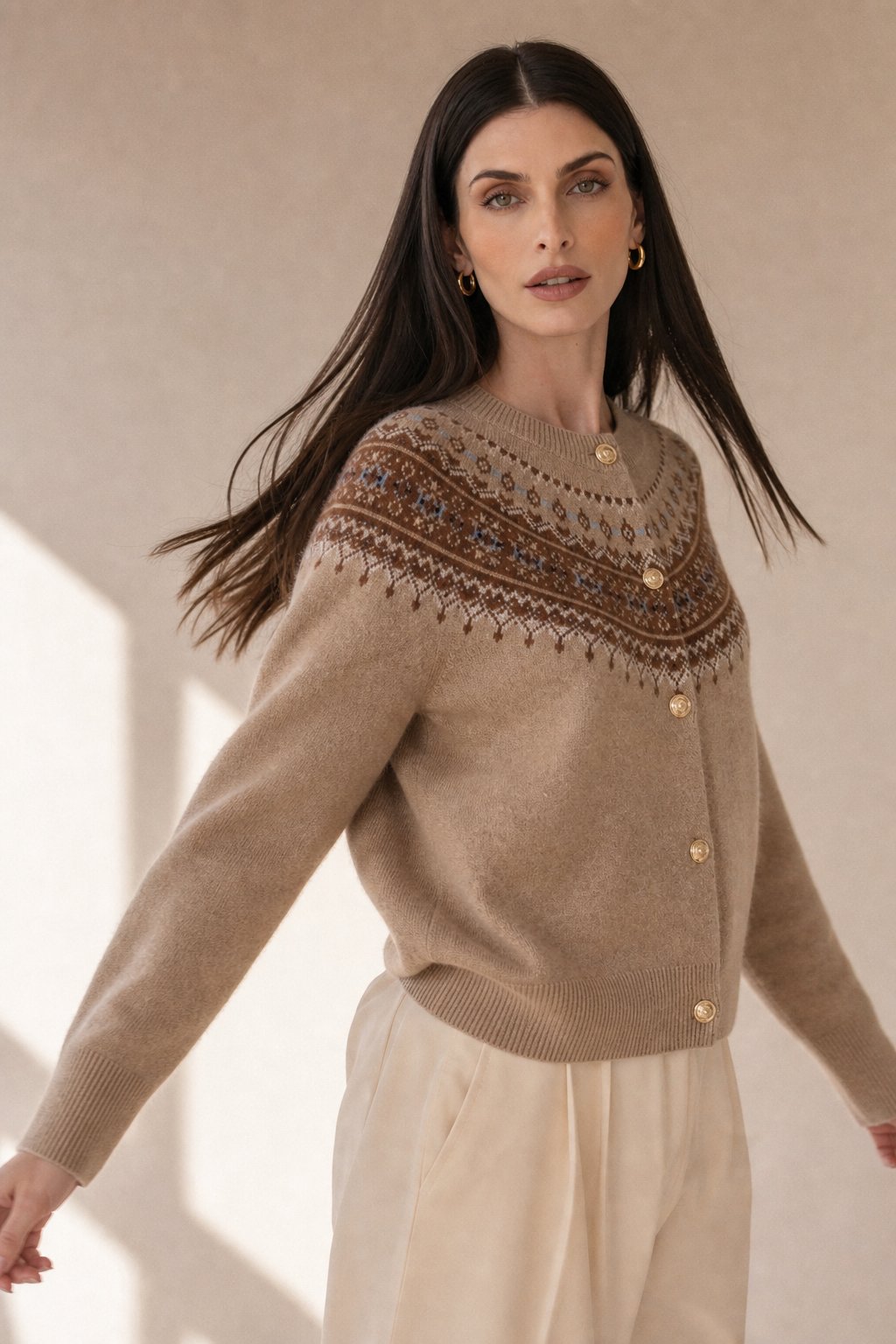 Faircrest Cashmere Cardigan — Brown, banana_republic product shot