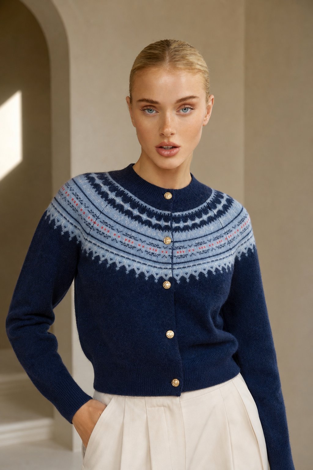 Faircrest Cashmere Cardigan — Navy, banana_republic product shot