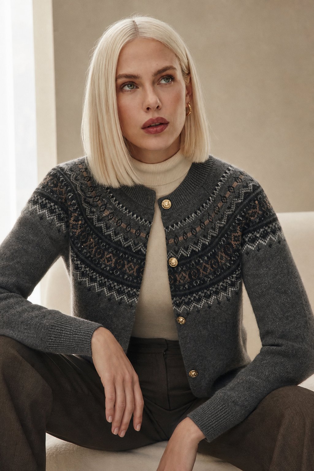Faircrest Cashmere Cardigan — Dark gray, banana_republic product shot
