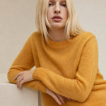 Fenra Mohair Crewneck — Yellow, banana_republic product shot