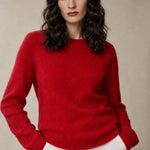 Fenra Mohair Crewneck — Red, banana_republic product shot