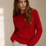 Fenra Mohair Crewneck — Red, banana_republic product shot