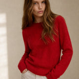 Fenra Mohair Crewneck — Red, banana_republic product shot