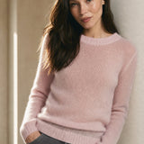 Fenra Mohair Crewneck — Pink, banana_republic product shot