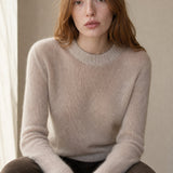 Fenra Mohair Crewneck — khaki, banana_republic product shot
