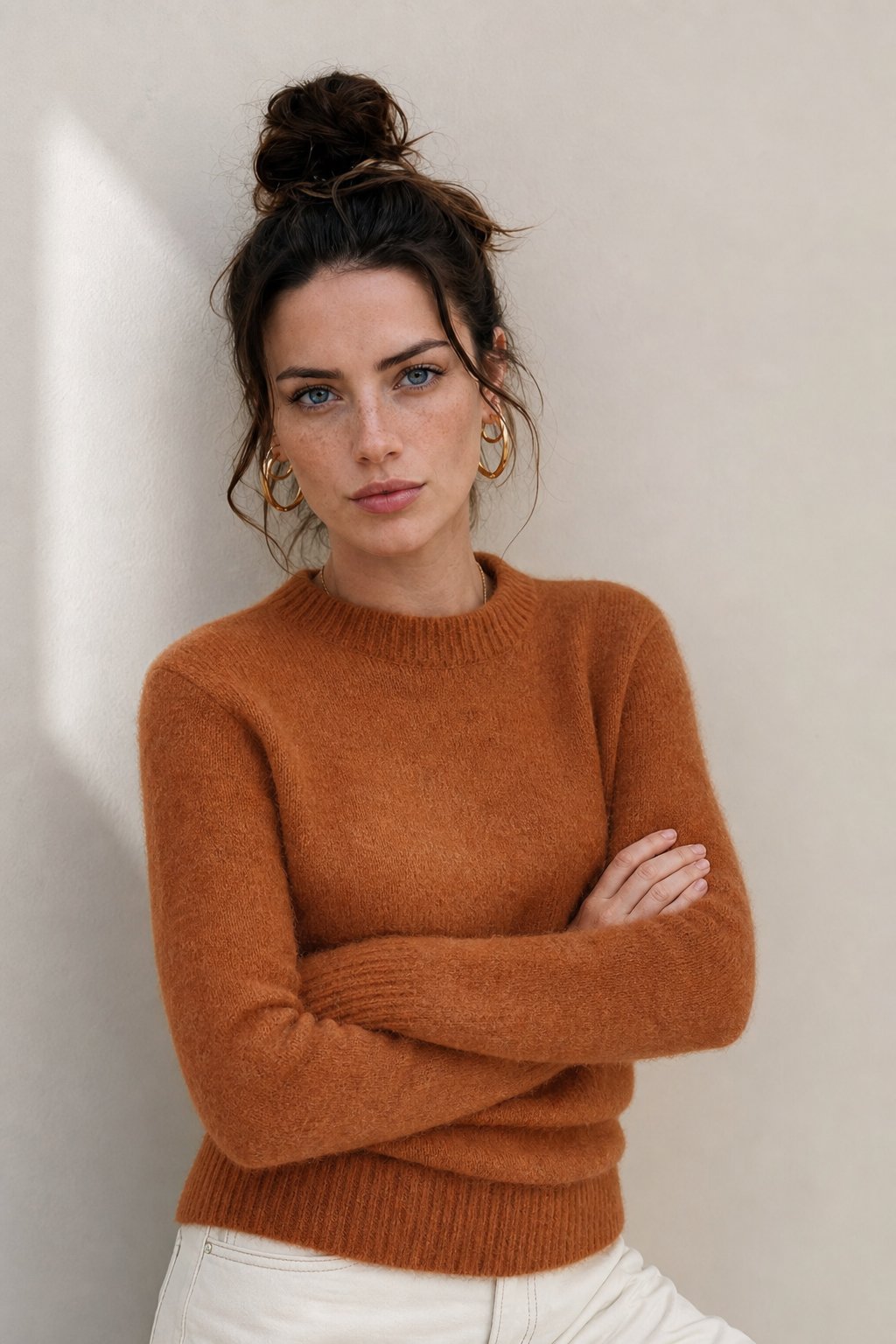 Fenra Mohair Crewneck — Orange, banana_republic product shot
