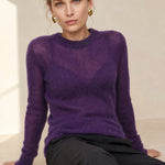 Fenra Mohair Crewneck — Purple, banana_republic product shot