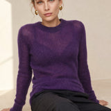 Fenra Mohair Crewneck — Purple, banana_republic product shot