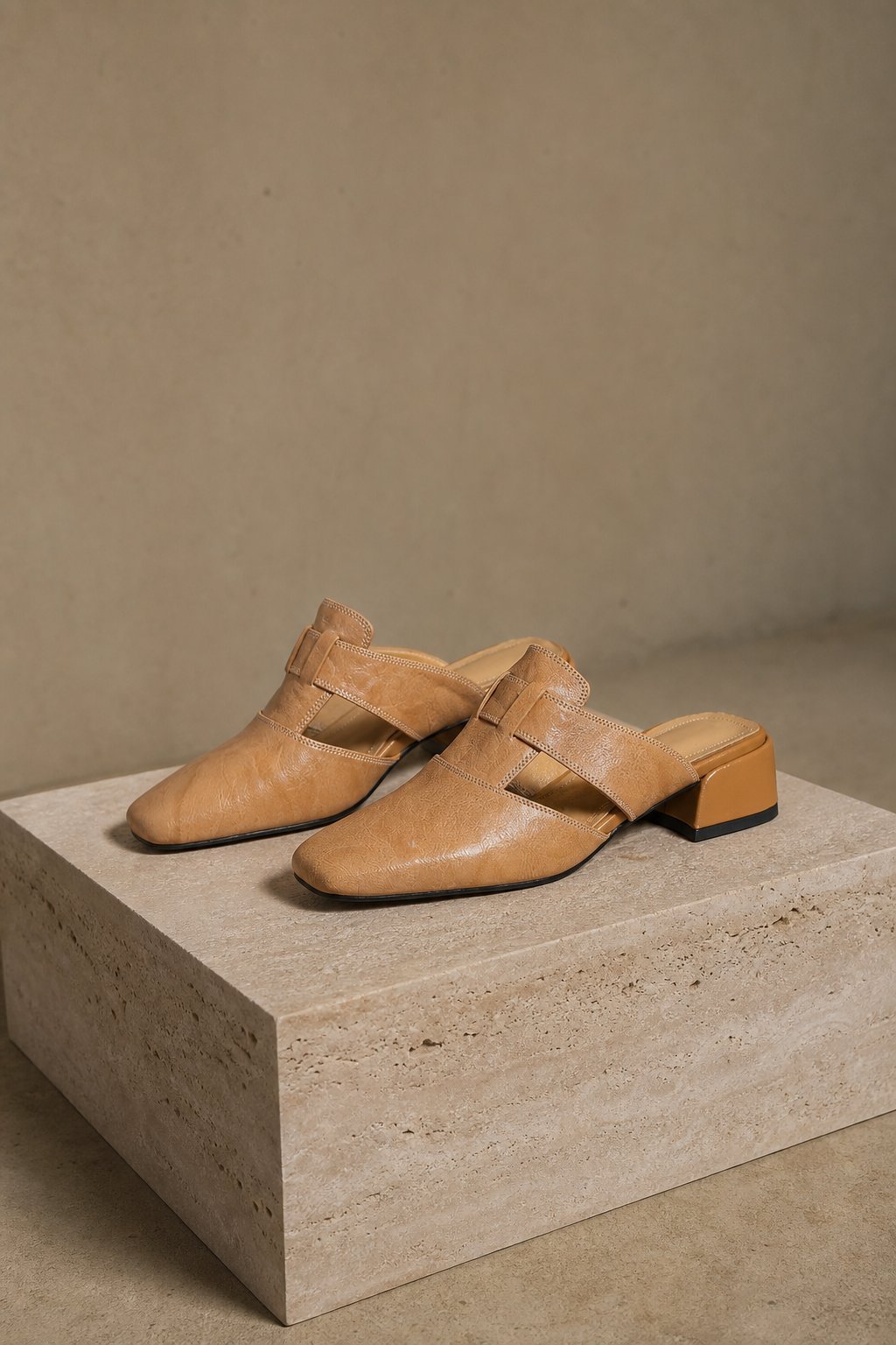 Fjord Italian Leather Square-Toe Mule, shoe_pedestal product shot