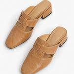 Fjord Italian Leather Square-Toe Mule, studio product shot