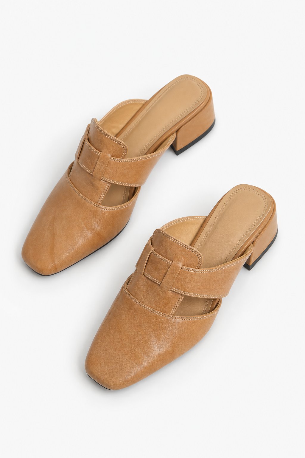 Fjord Italian Leather Square-Toe Mule, studio product shot