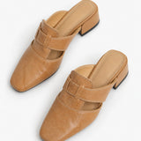 Fjord Italian Leather Square-Toe Mule, studio product shot