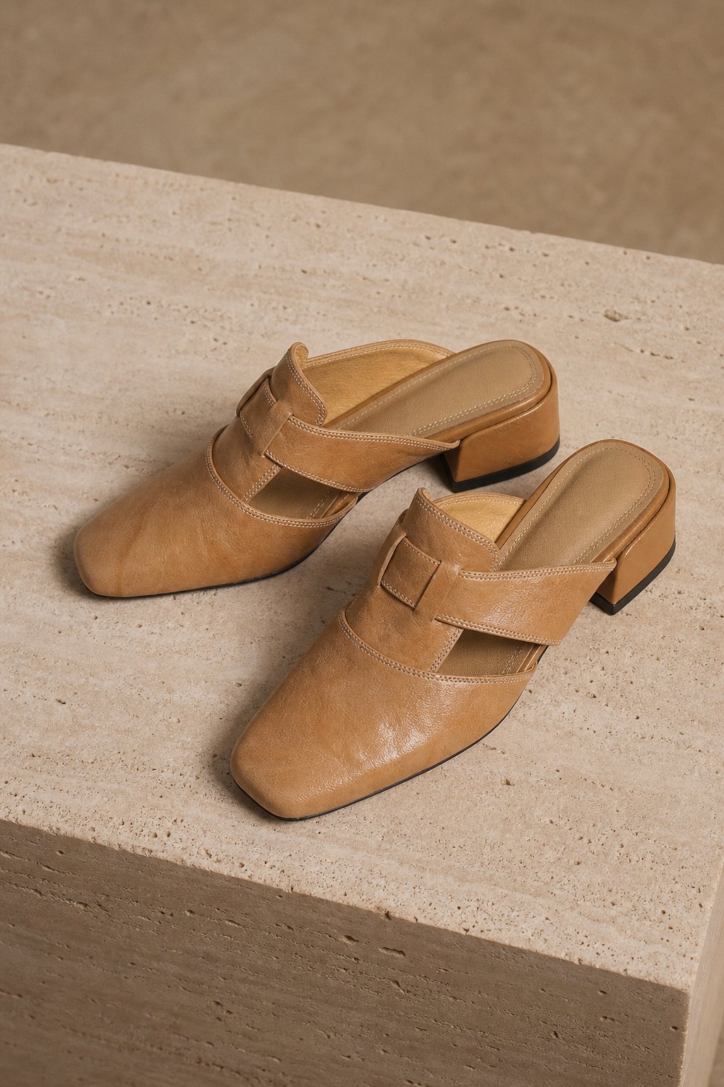 Fjord Italian Leather Square-Toe Mule, shoe_pedestal product shot