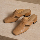 Fjord Italian Leather Square-Toe Mule, shoe_pedestal product shot