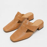 Fjord Italian Leather Square-Toe Mule, studio product shot