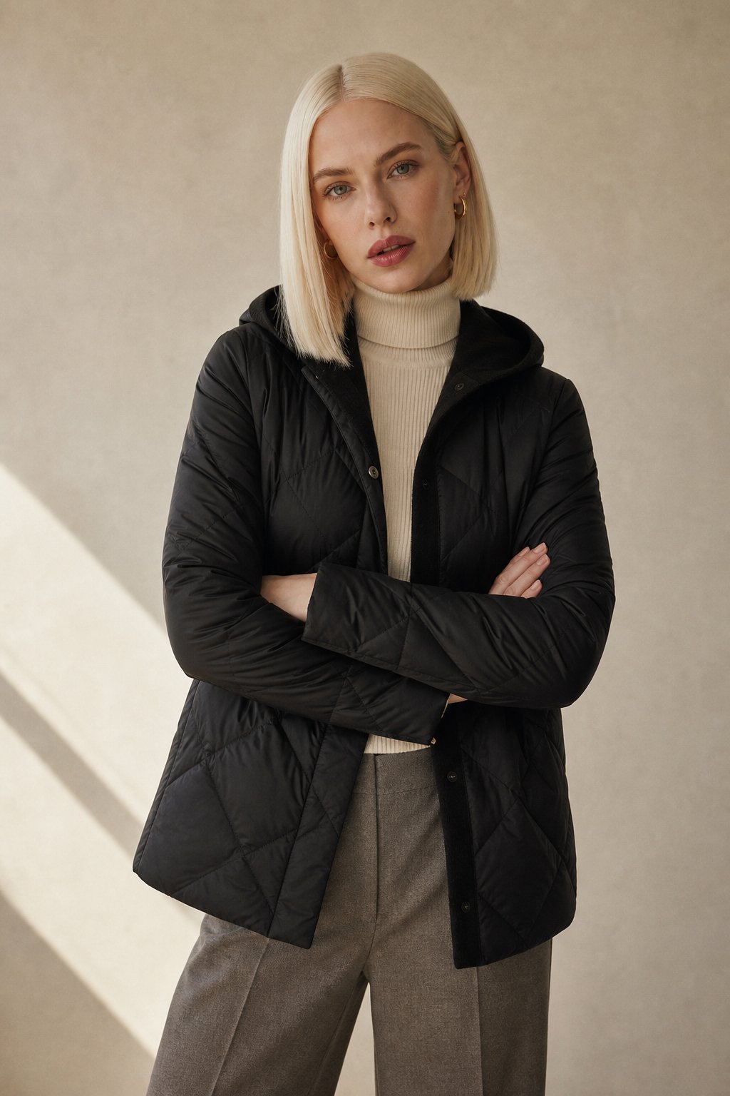 Fjorda Ice Hooded Jacket — Black, banana_republic product shot