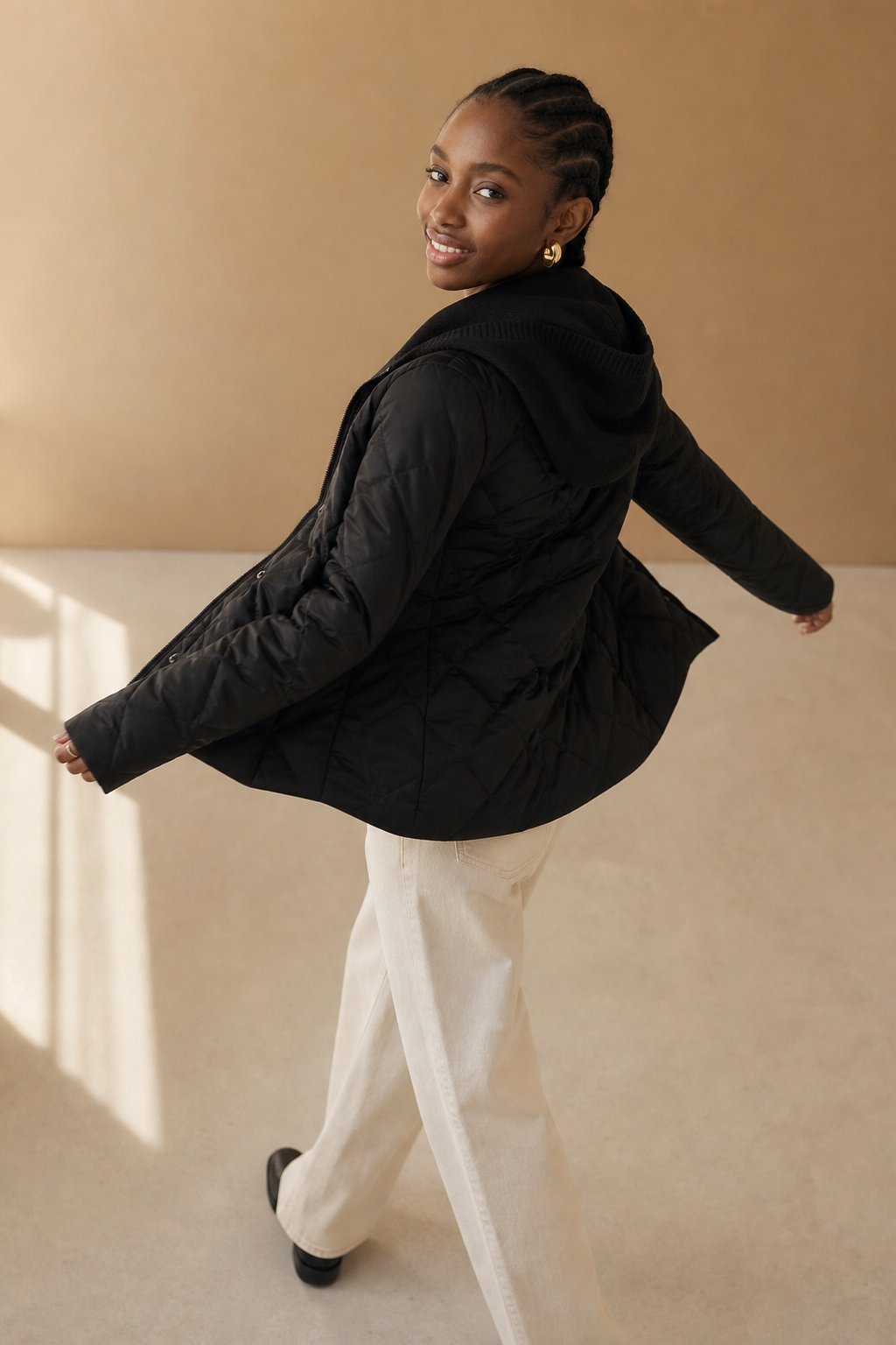 Fjorda Ice Hooded Jacket — Black, banana_republic product shot