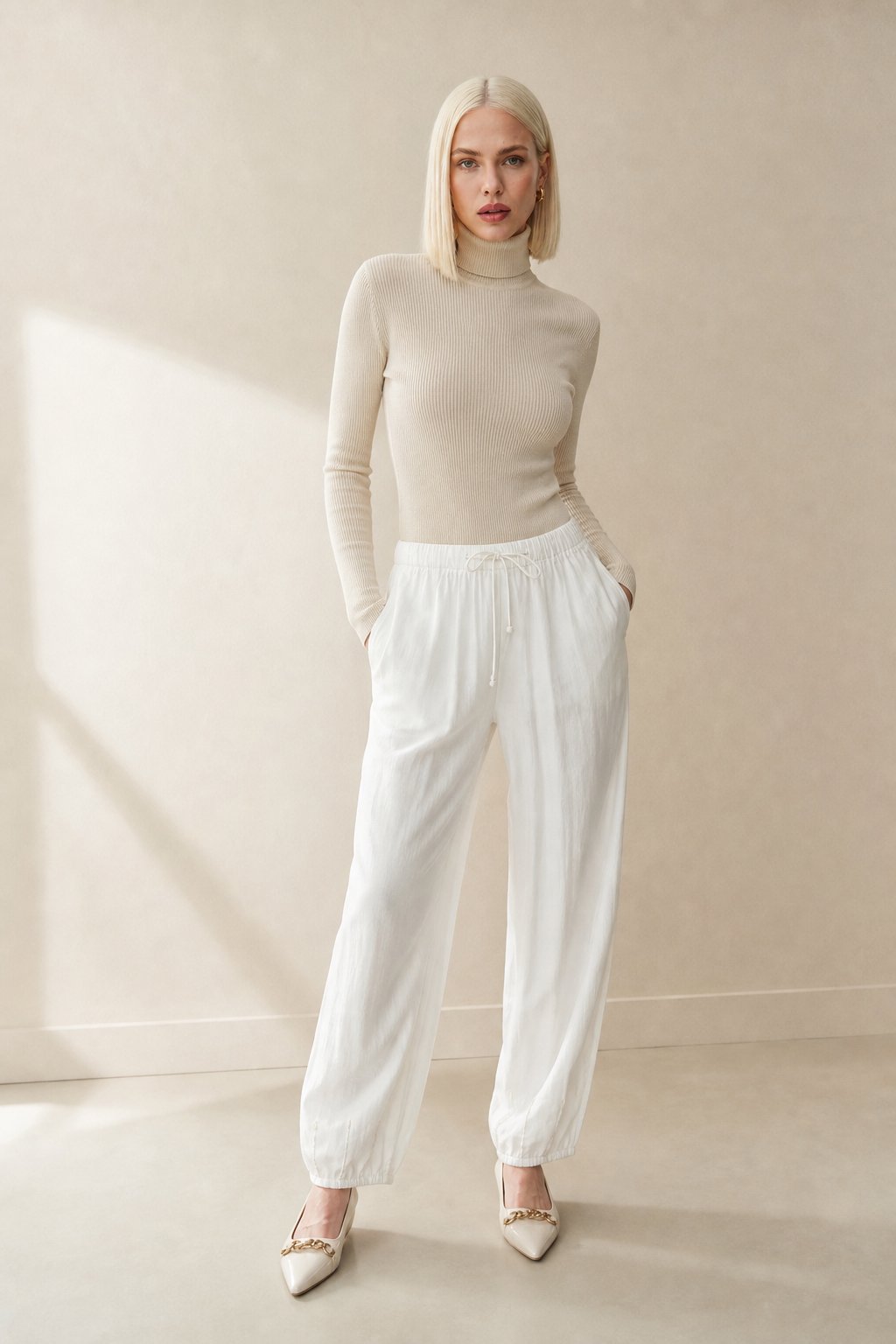 Fleurine Linen Pants — White, banana_republic product shot