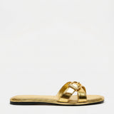 Calvi Italian Leather Cutout Slide Sandal