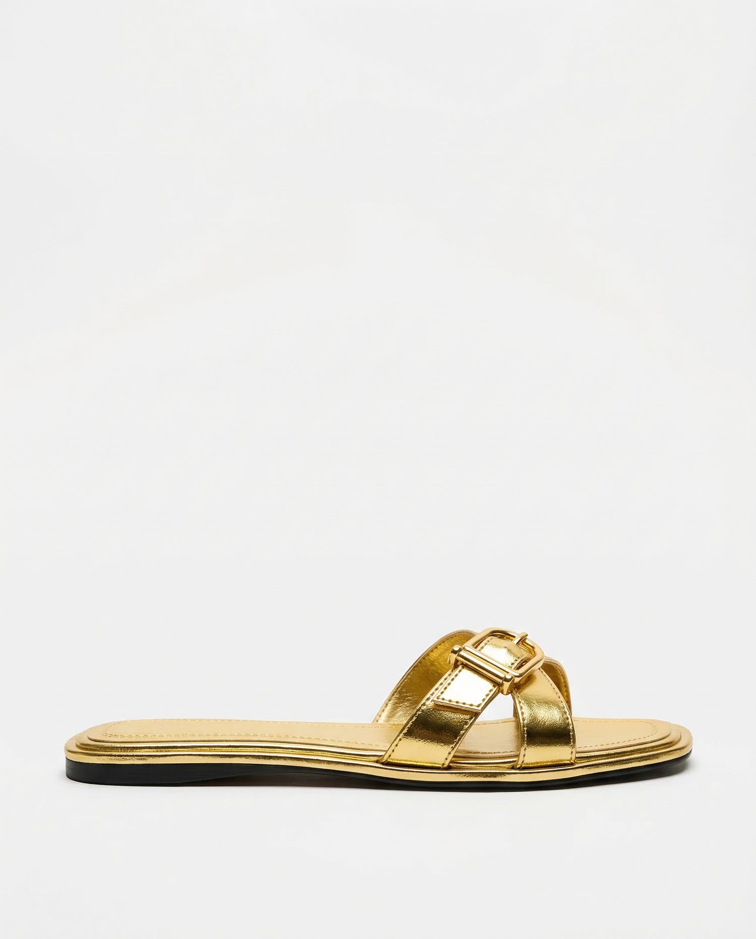 Calvi Italian Leather Cutout Slide Sandal