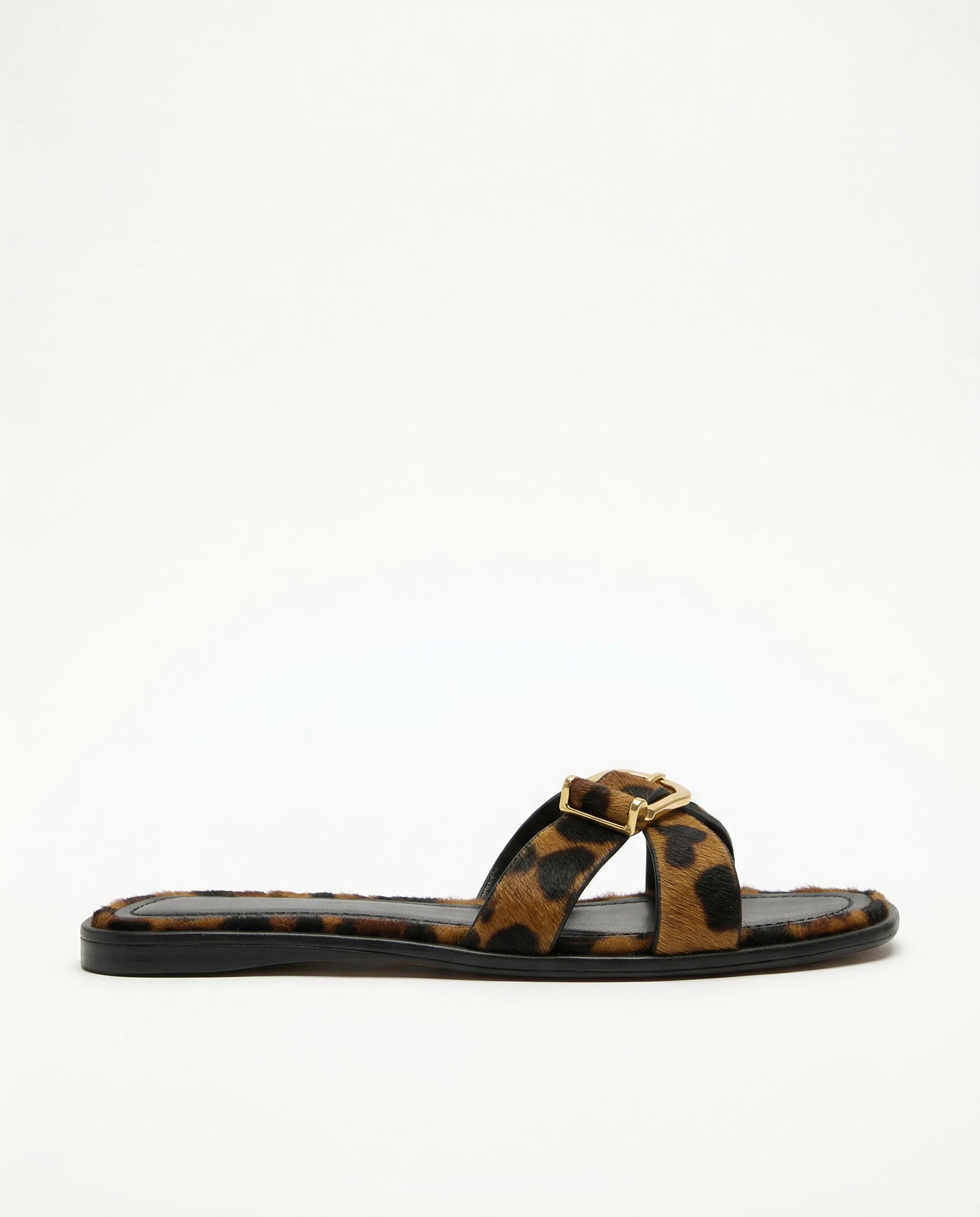 Calvi Italian Leather Cutout Slide Sandal