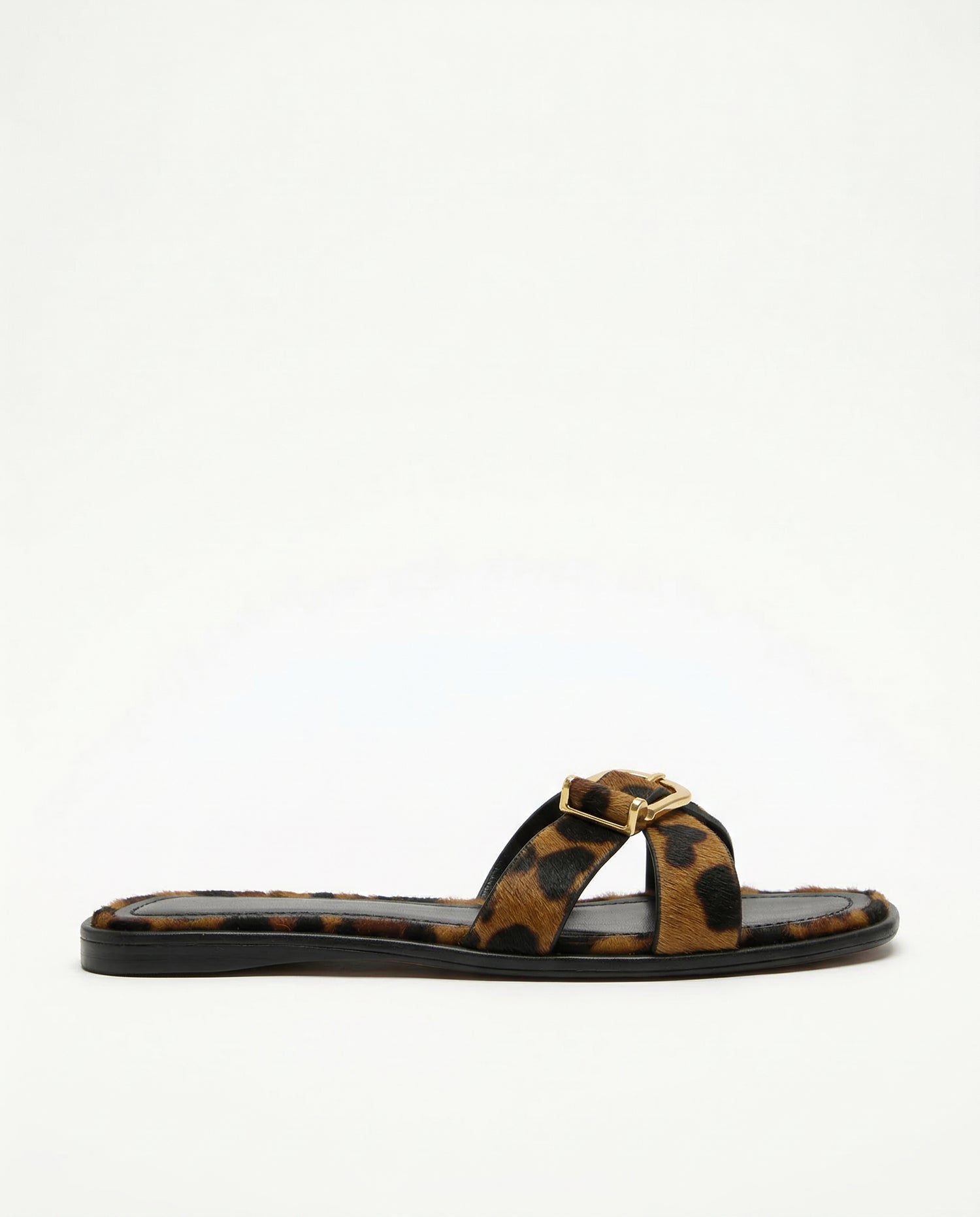 Calvi Italian Leather Cutout Slide Sandal
