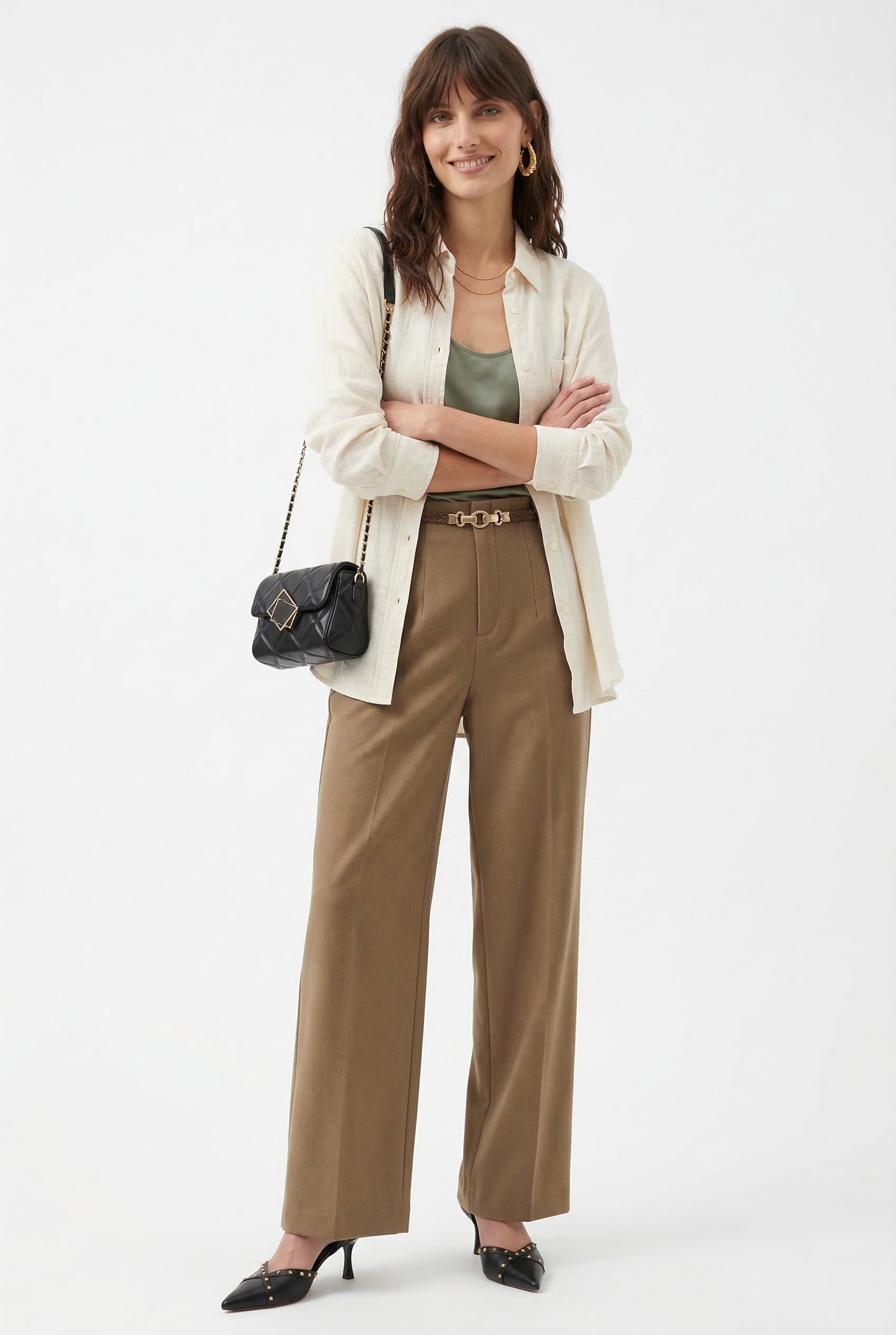 Milano Wide Leg Wool Trousers