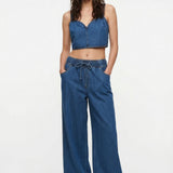 Monaco Drawstring Wide-Leg Jean