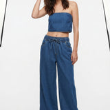 Monaco Drawstring Wide-Leg Jean